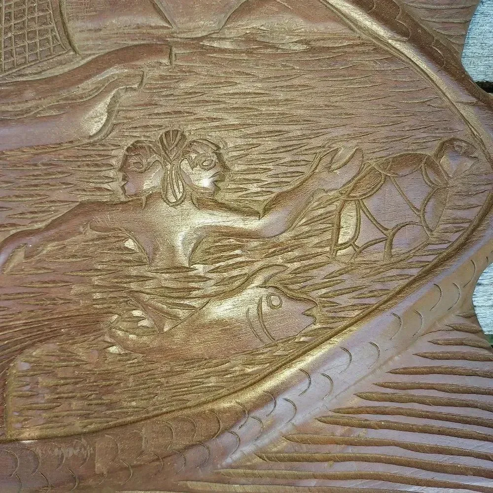 Vintage Handcarved Hawaiian Wooden Plaque